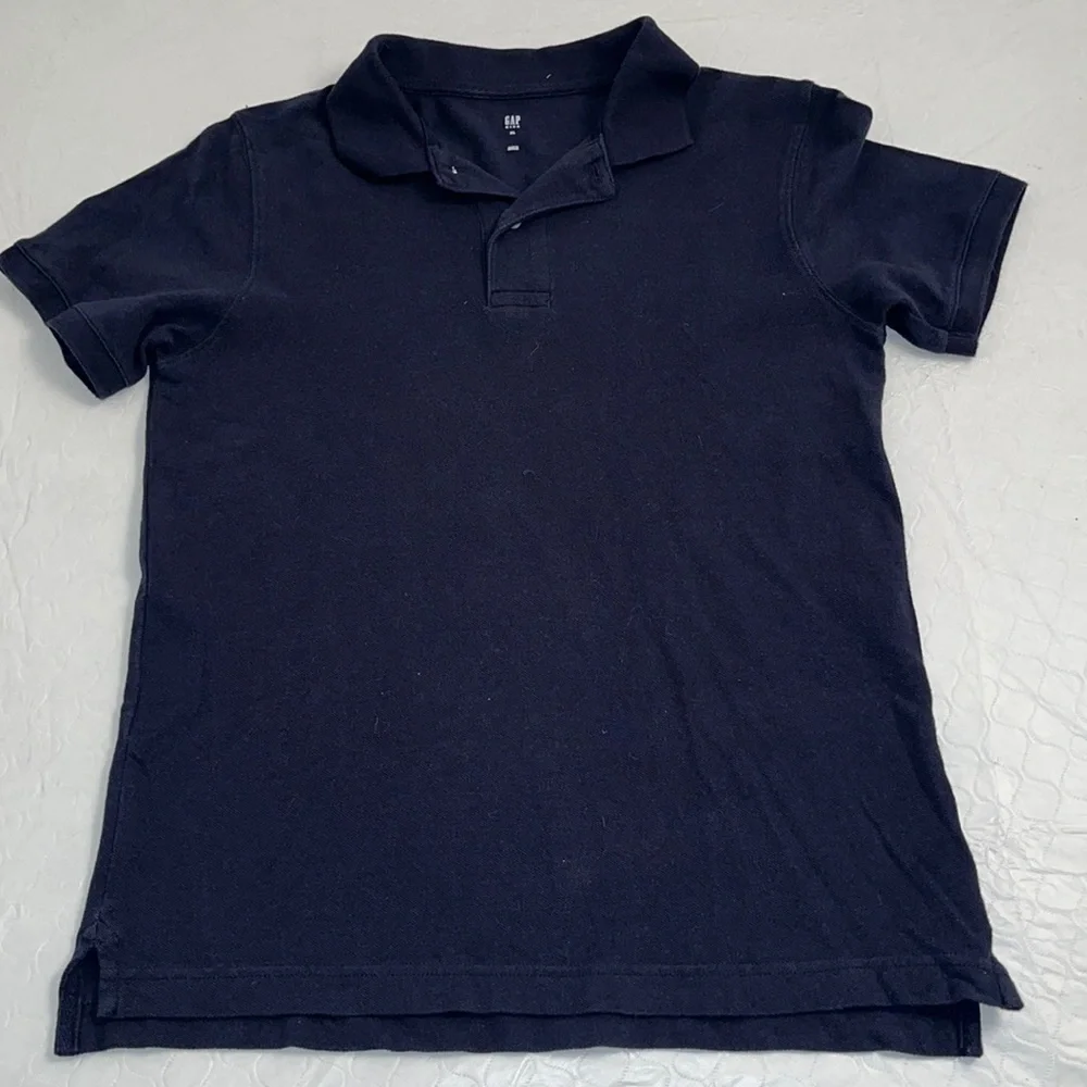 Gap navy blue pique short sleeve polo shirt XL = 12